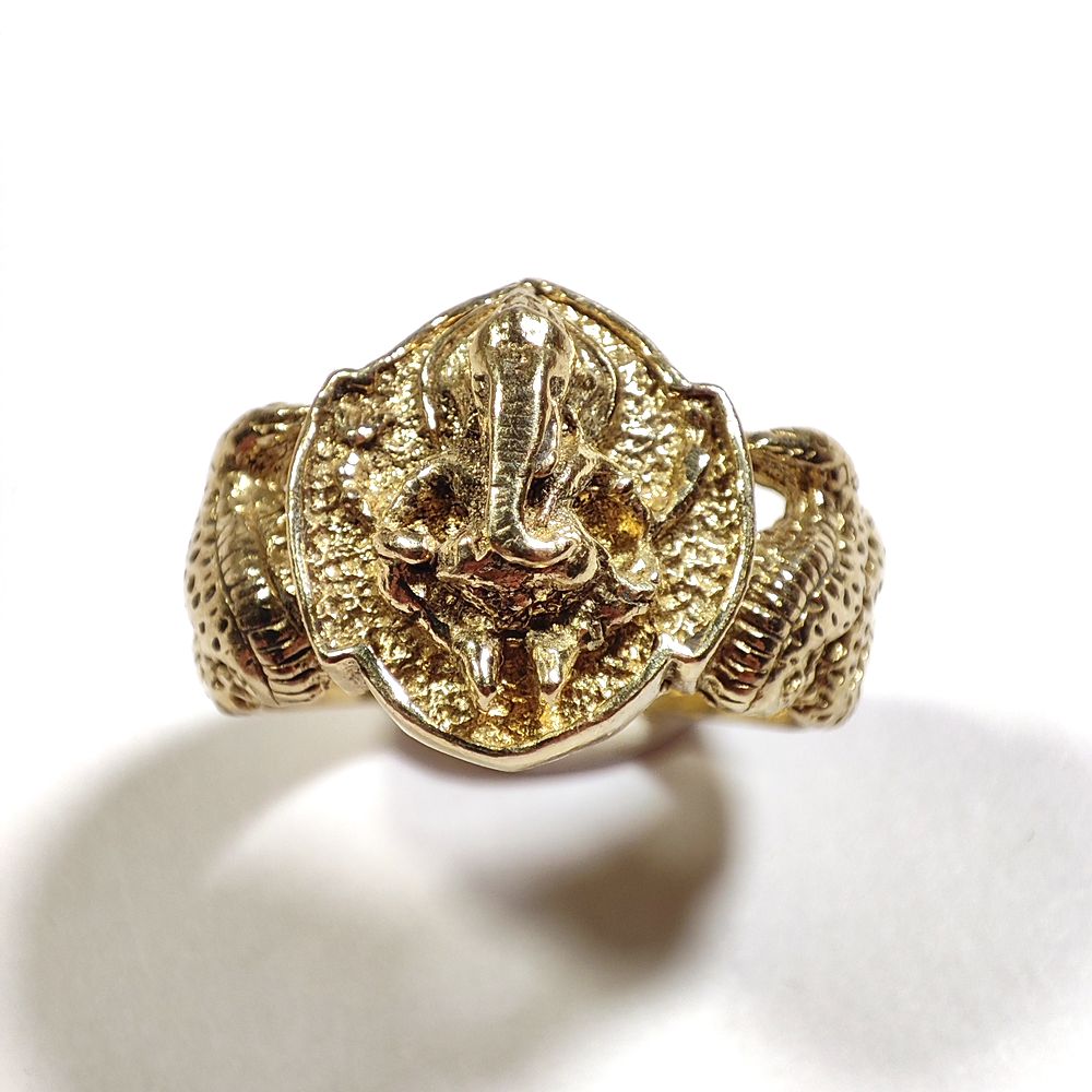 anello ganesh in ottone color oro