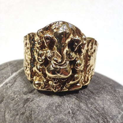 ANELLO GANESH quadrato in argento 925#materiale_ottone