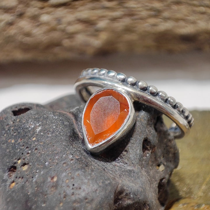 ETHNIC ring with stone in 925 silver - Mantra