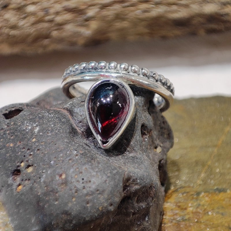 ETHNIC ring with stone in 925 silver - Mantra