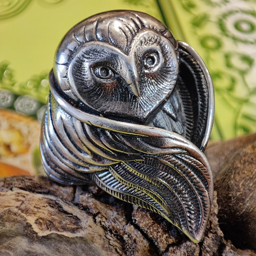 Anello con gufo in argento 925 - PUEO