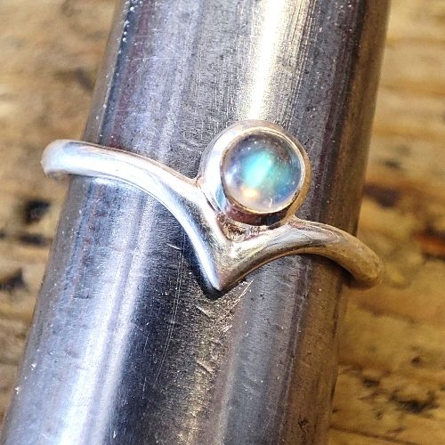 Anello etnico in argento 925 con pietra - GWALIOR – labradorite