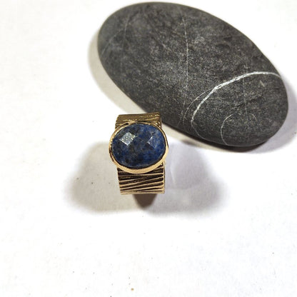 ANELLO contemporaneo in ottone con pietra - DUMAS – lapislazzuli
