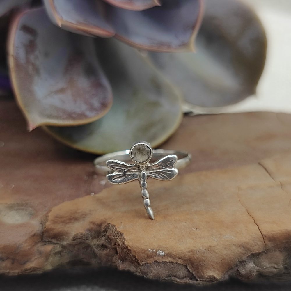 Anello libellula in argento 925 con pietra - GOOTY