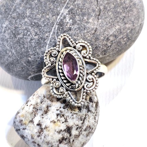 Anello filigrana con pietra in argento 925 con ametista