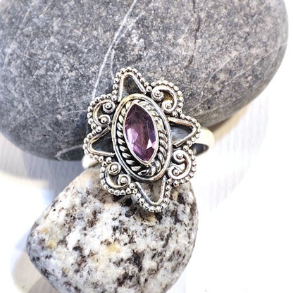 Anello filigrana con pietra in argento 925 con ametista