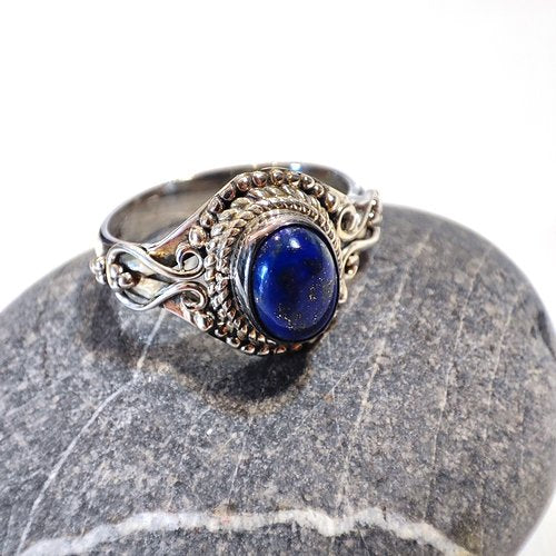 Anello con pietra in argento 925 - WALING lapislazzuli