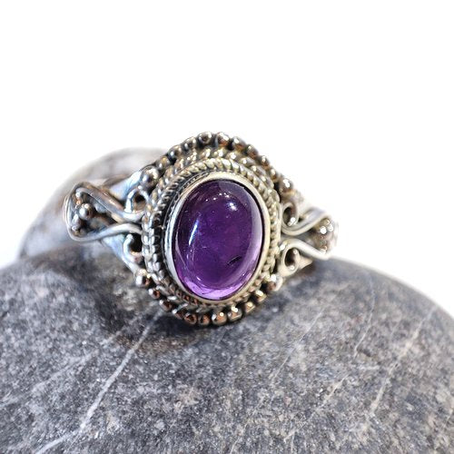 Anello con pietra in argento 925 - WALING ametista