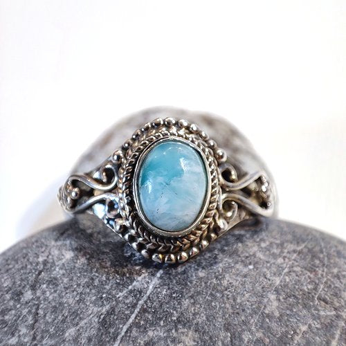 Anello con pietra in argento 925 - WALING larimar