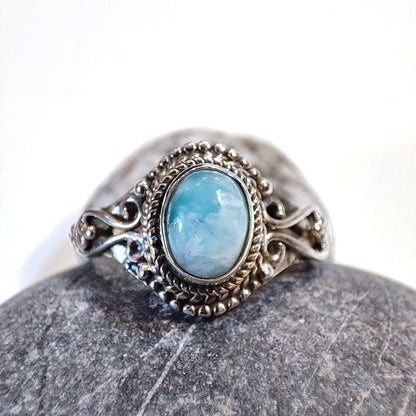 Anello con pietra in argento 925 - WALING larimar