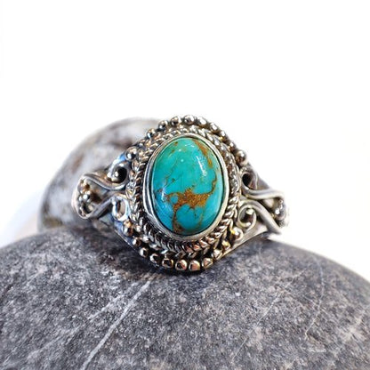 Anello con pietra in argento 925 - WALING con turchese