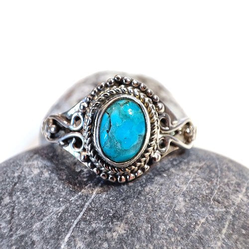 Anello con pietra in argento 925 - WALING – turchese