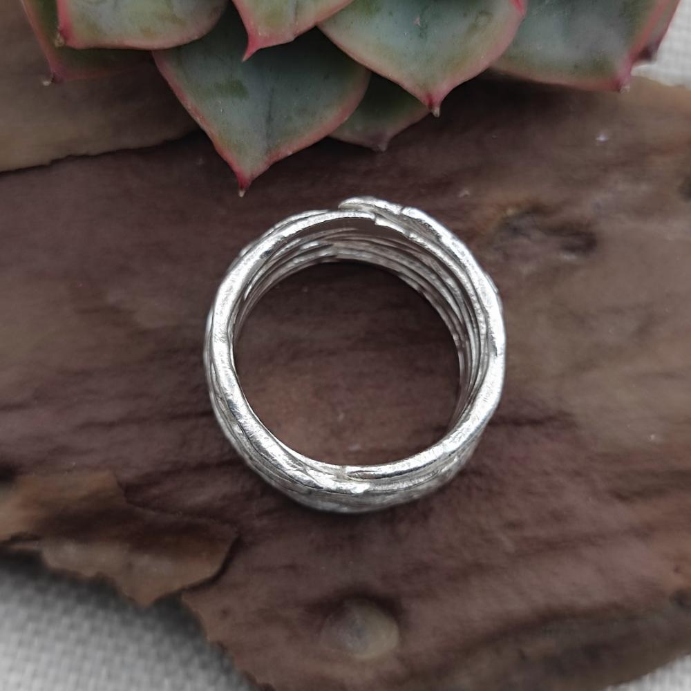 Anello nido a fascia in argento 925 - KAVALI