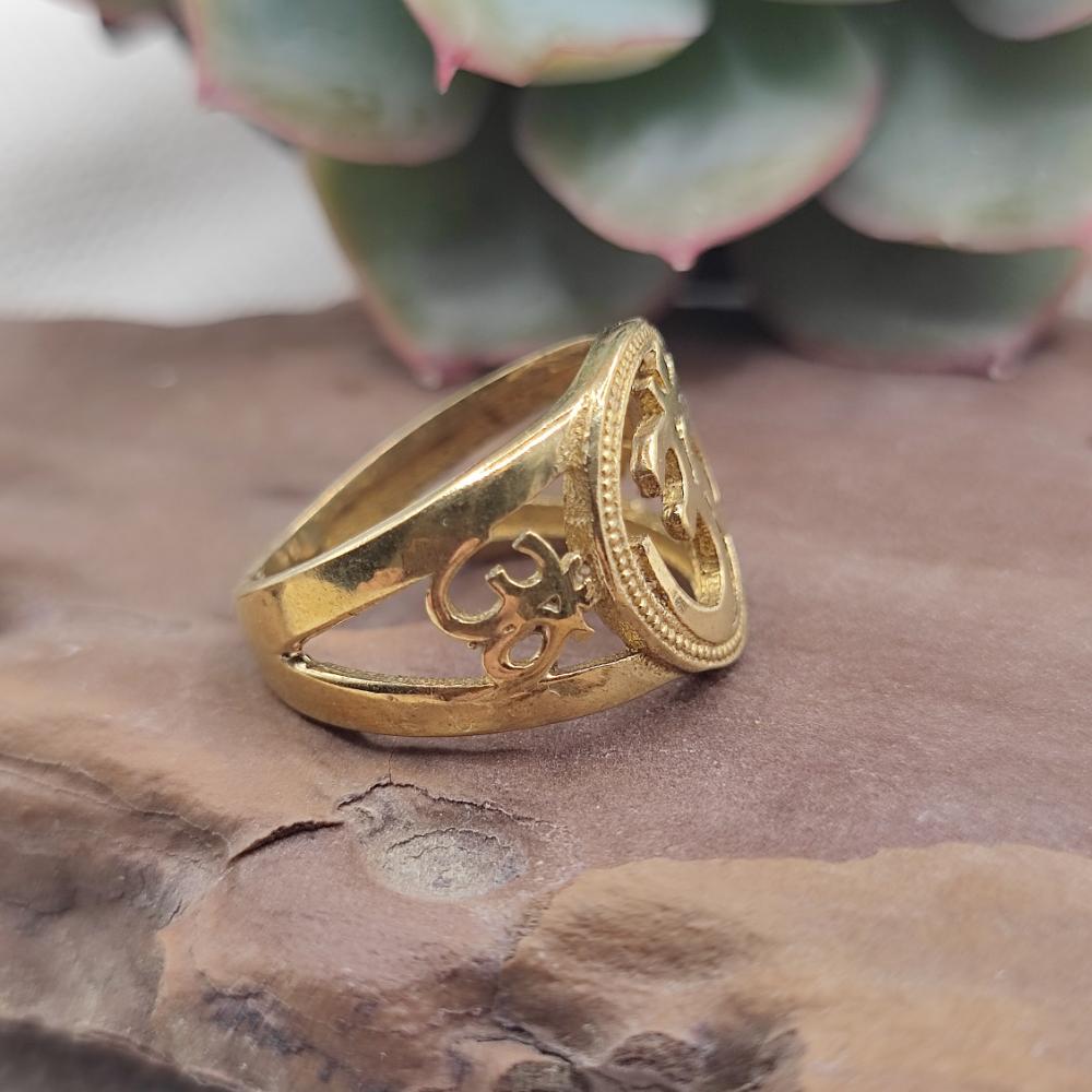 ANELLO etnico in ottone con mantra OM - PEDANHA