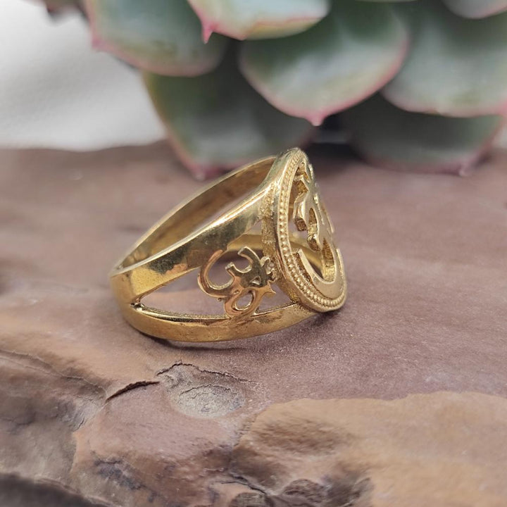 ANELLO etnico in ottone con mantra OM - PEDANHA