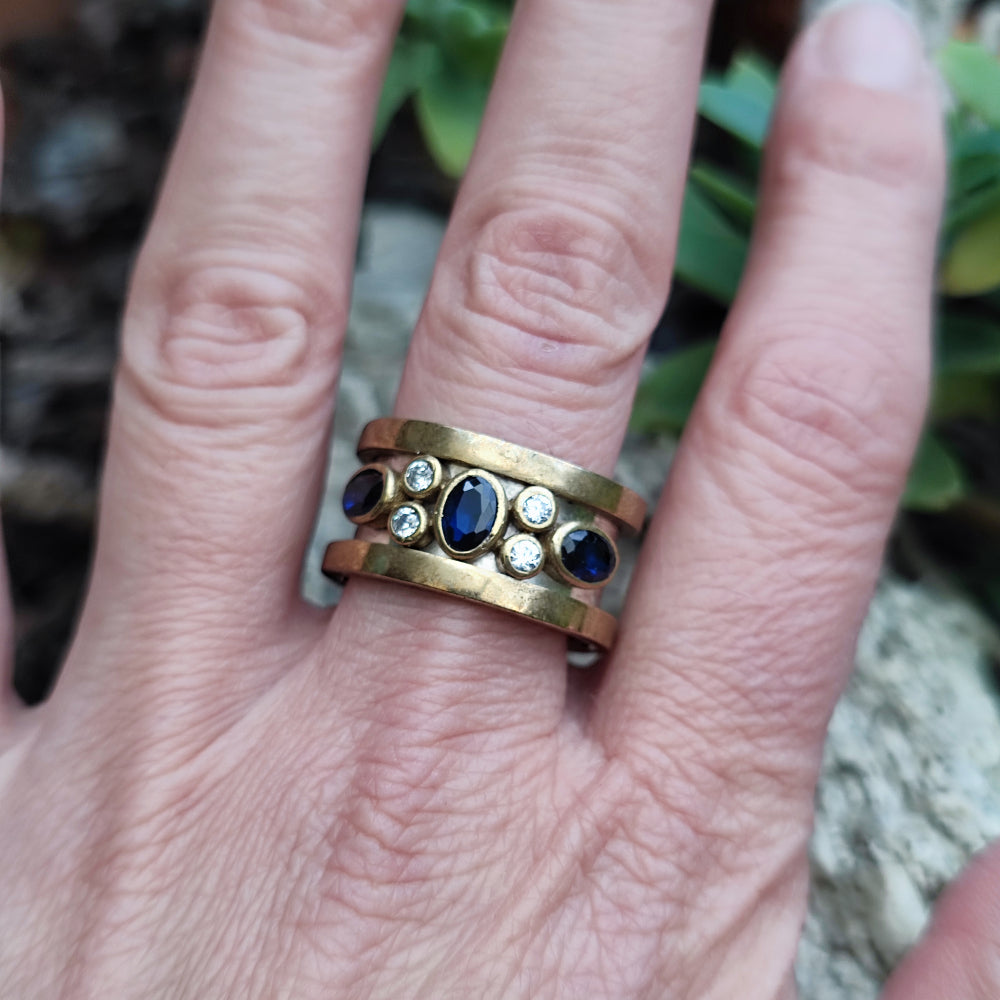 Anello etnico con pietra in argento 925 - NIMI