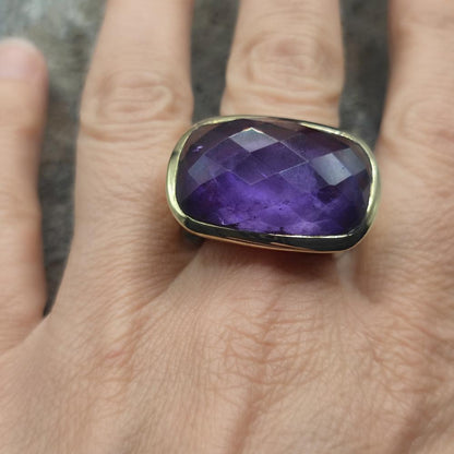 ANELLO in ottone con ametista - AKIRA