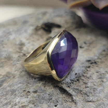 ANELLO in ottone con ametista - AKIRA