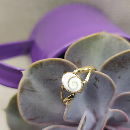 Anello in ottone con occhio di Santa Lucia - DEVAKI