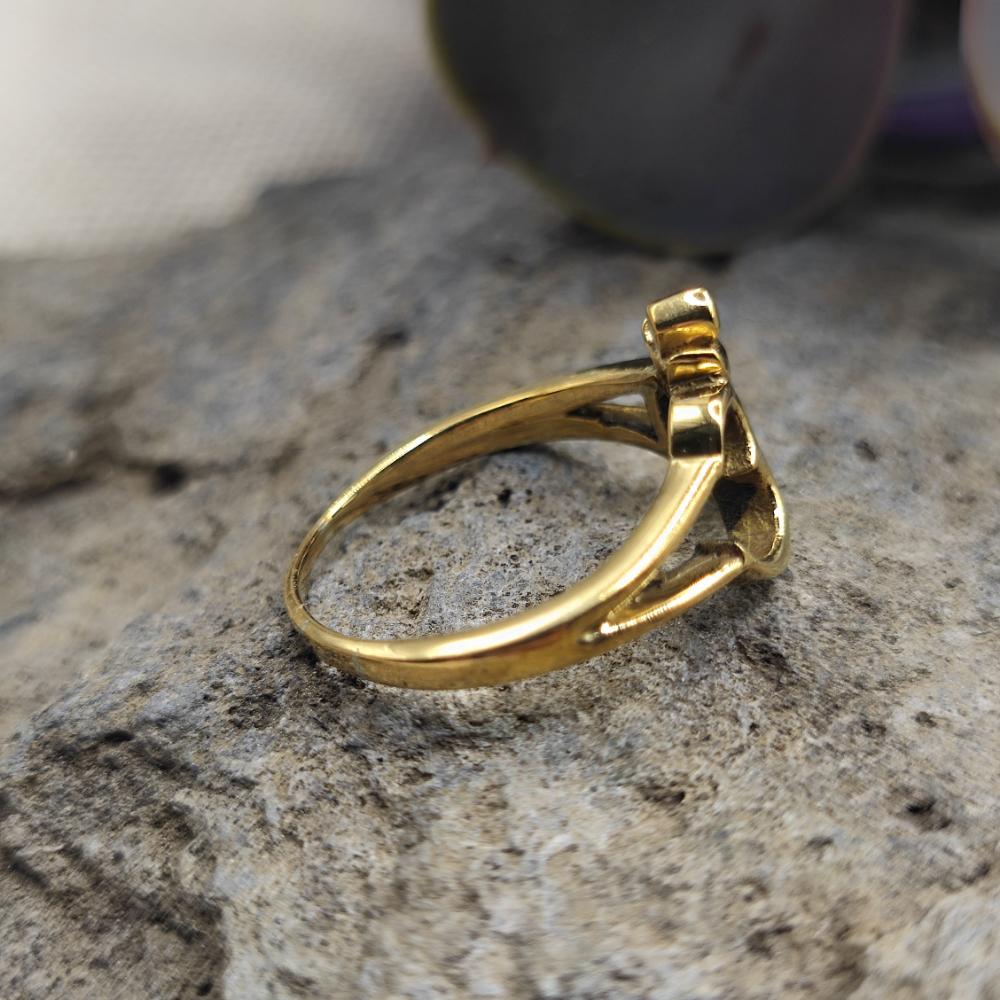 Anello etnico in ottone con mantra OM - DHARMA