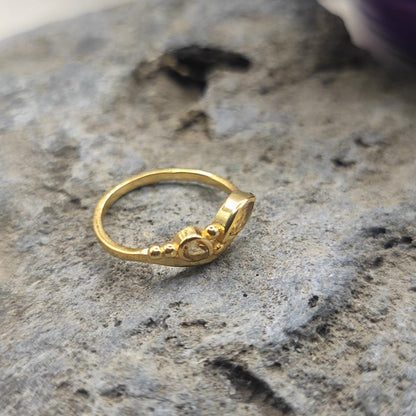 ANELLO in ottone quarzo citrino - ARJUN