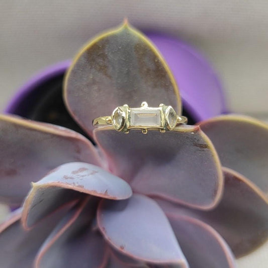 ANELLO in ottone con quarzo rosa - MIRZA