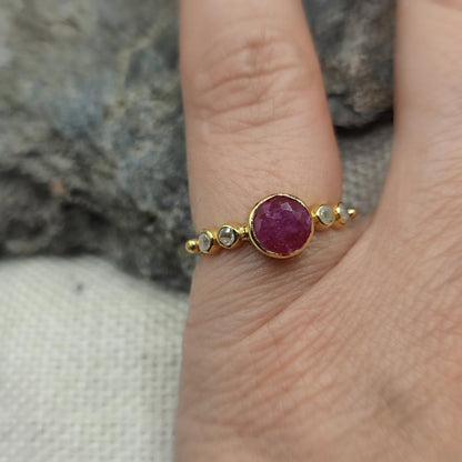 ANELLO in ottone con amazzonite - JAWHAR