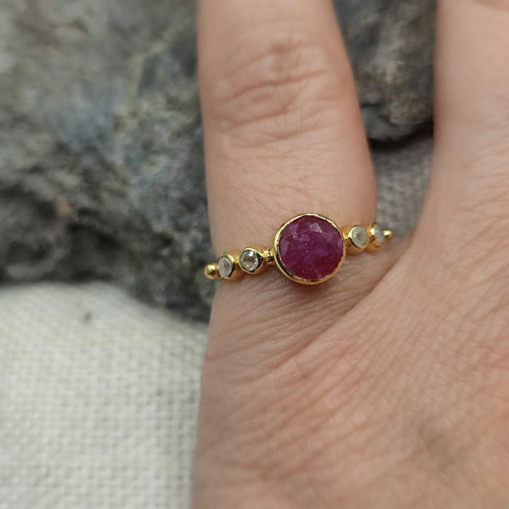 ANELLO in ottone con amazzonite - JAWHAR
