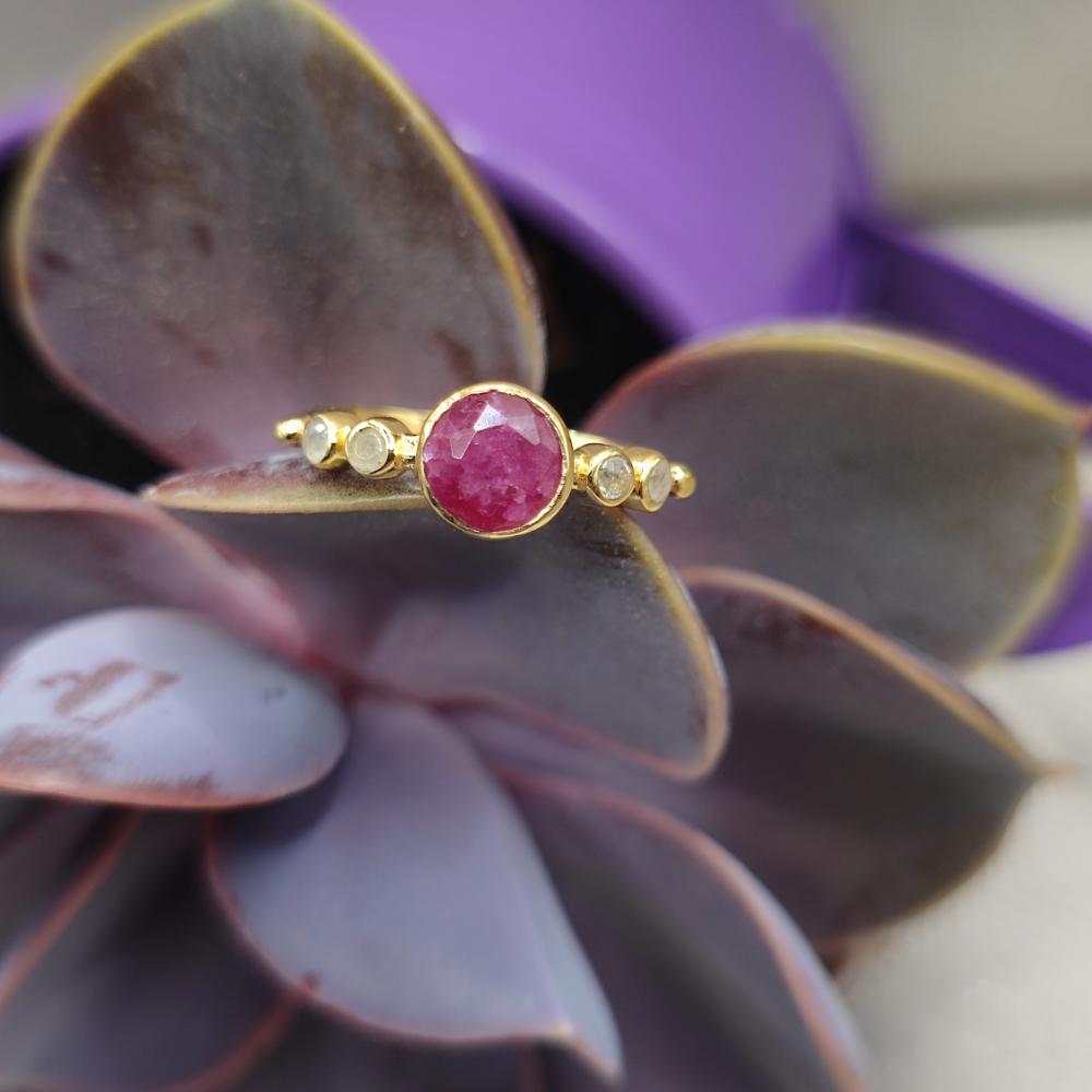 ANELLO in ottone con amazzonite - JAWHAR