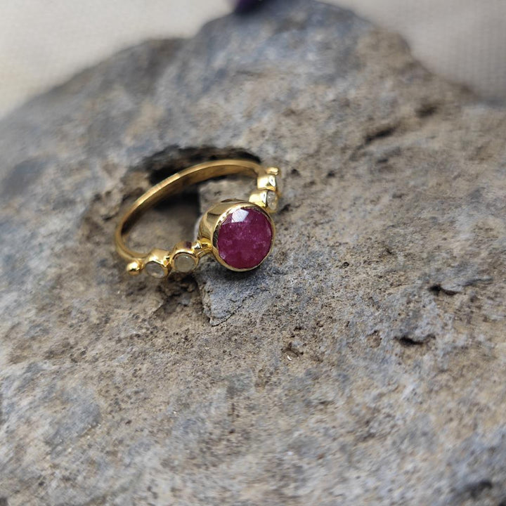 ANELLO in ottone con amazzonite - JAWHAR