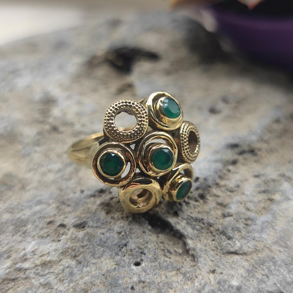 ANELLO in ottone radice di smeraldo - RAMUJI