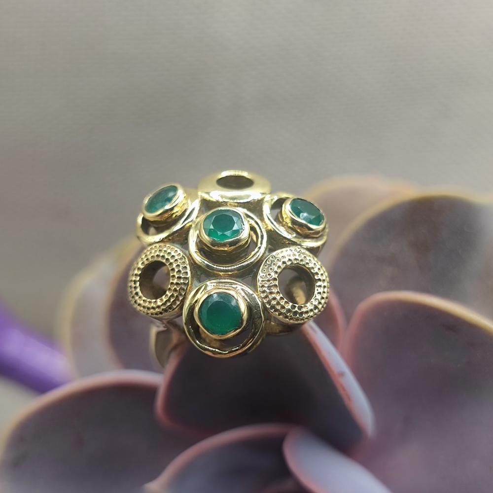 ANELLO in ottone radice di smeraldo - RAMUJI