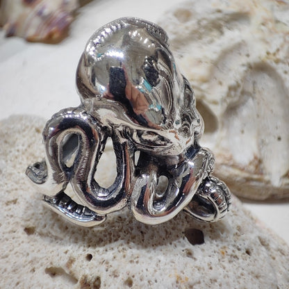 Anello con polpo artigianale in argento 925 - TINT