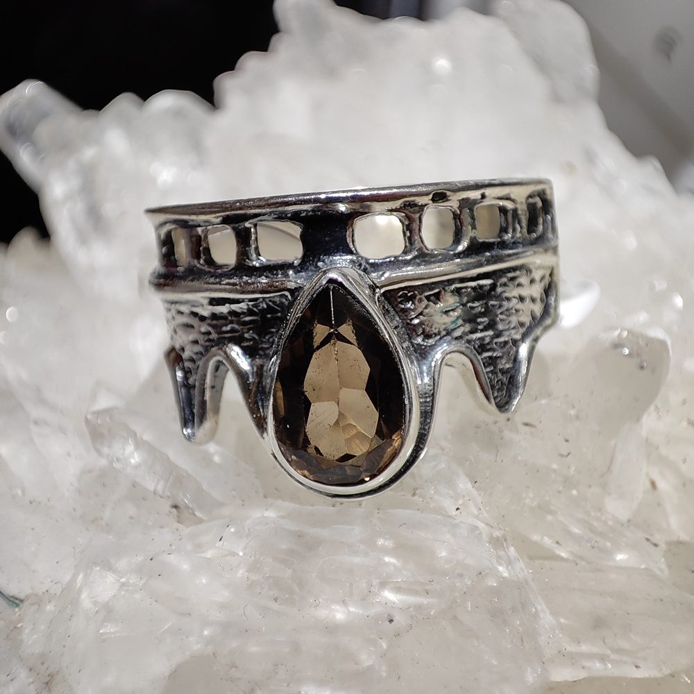 Anello a fascia con pietra in argento 925 - OHAS