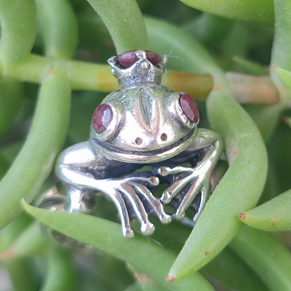 Anello rana in argento 925 con pietra - DEDAKA