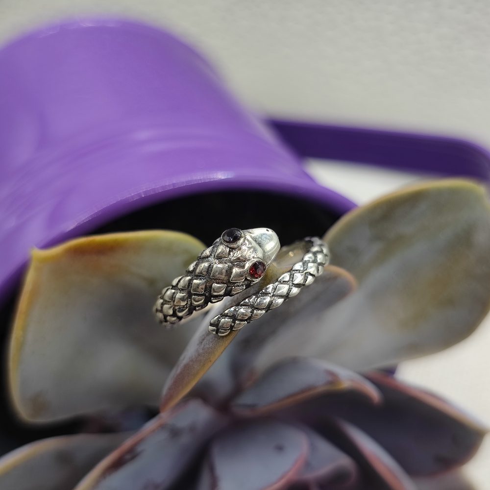 Anello serpente a fascia in argento 925 - GUDUR