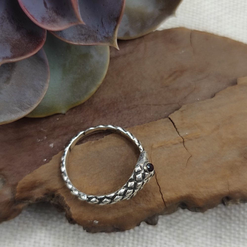 Anello serpente a fascia in argento 925 - GUDUR