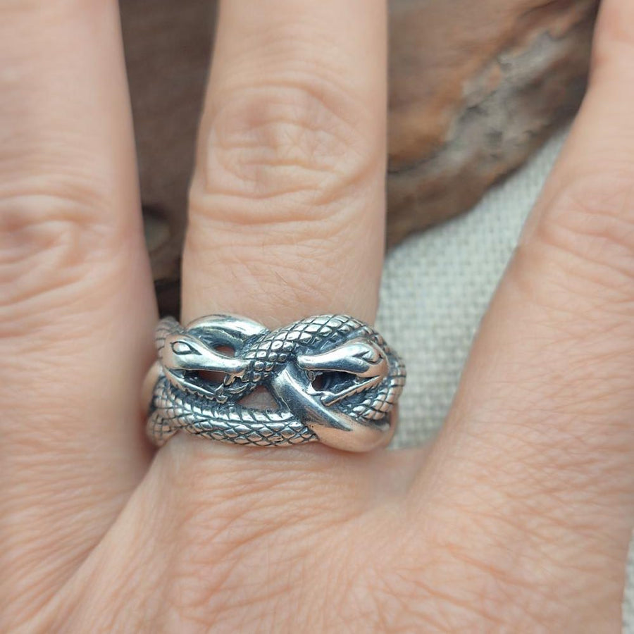 Anello etnico serpenti in argento 925 - JARJAPUPETA