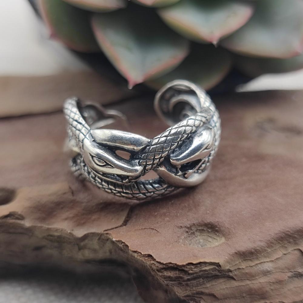 Anello etnico serpenti in argento 925 - JARJAPUPETA
