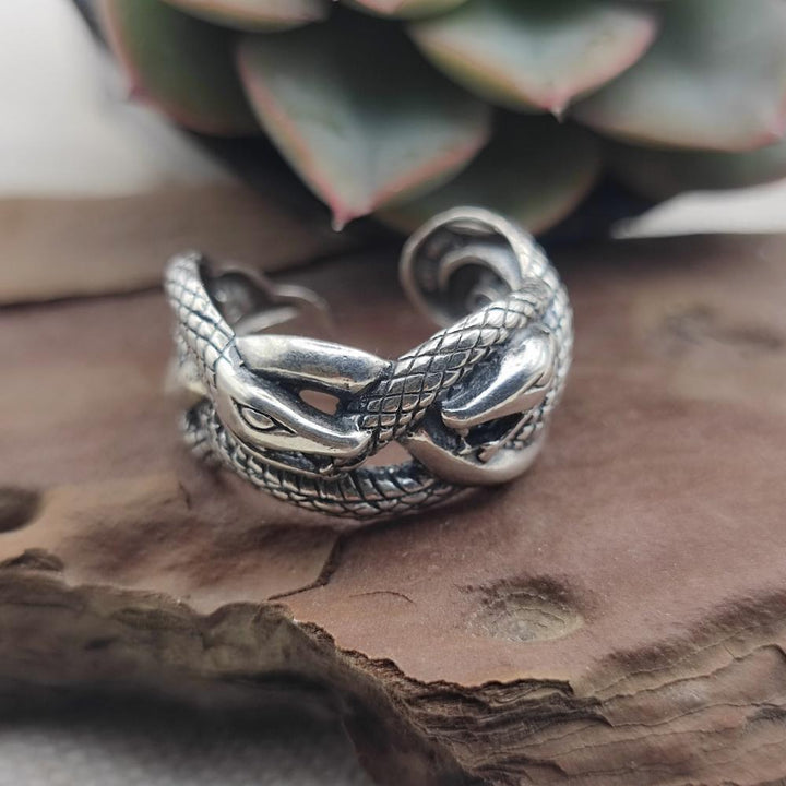 Anello etnico serpenti in argento 925 - JARJAPUPETA