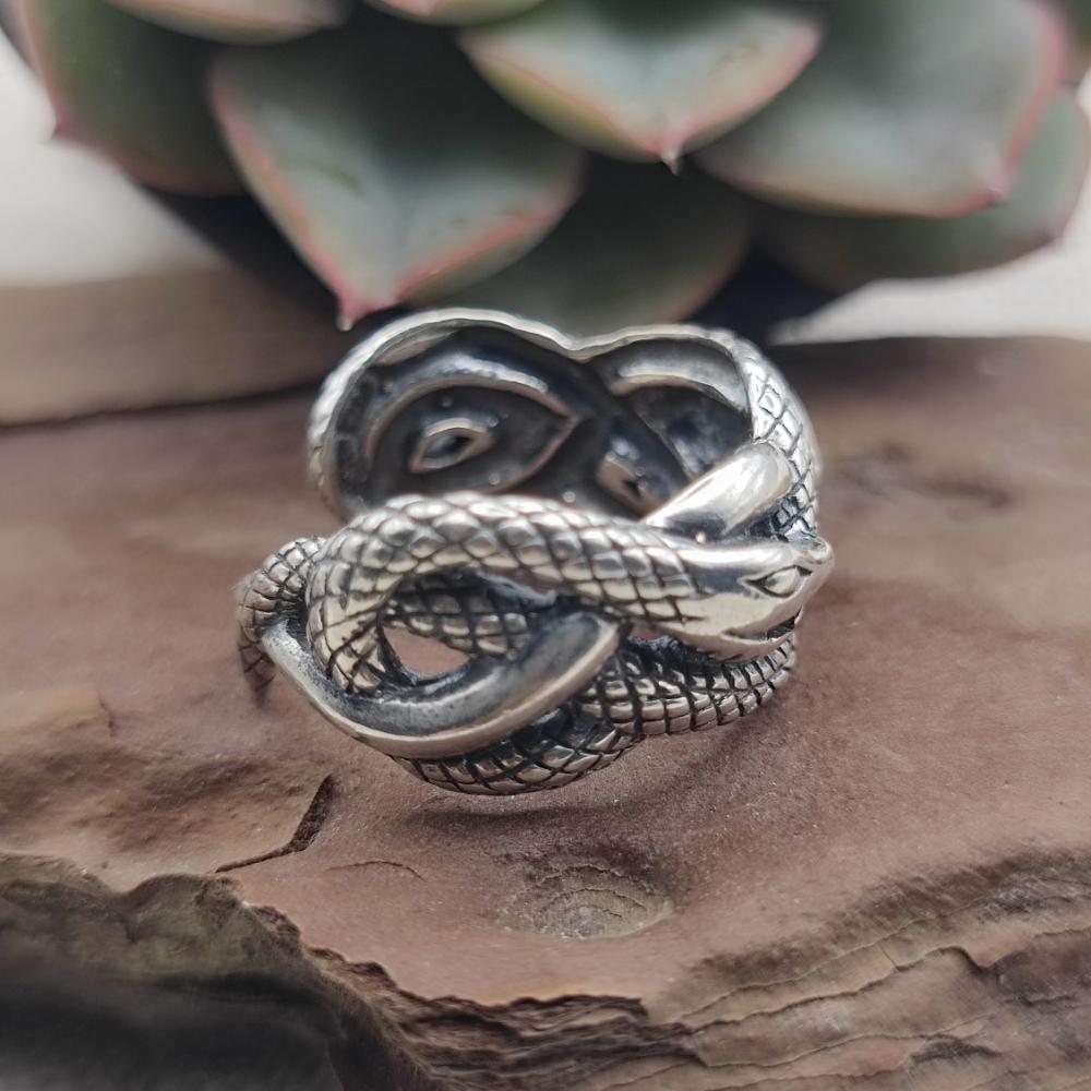 Anello etnico serpenti in argento 925 - JARJAPUPETA