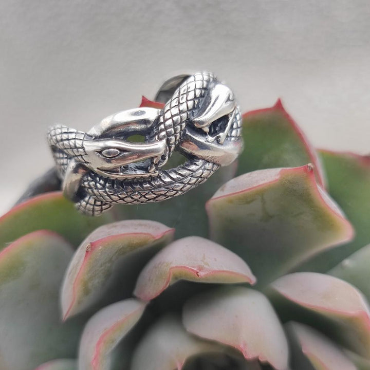 Anello etnico serpenti in argento 925 - JARJAPUPETA