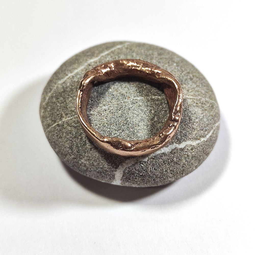 Anello SOLOTE in bronzo da donna o uomo misura 20 – fascia lavorata a mano