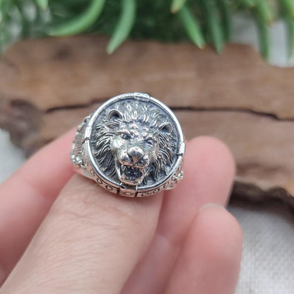 Anello in argento 925 testa di leone - SINHA