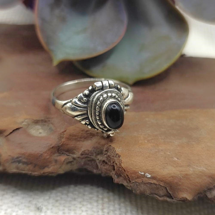 Anello veleno apribile in argento 925 con pietra - BHONGIR