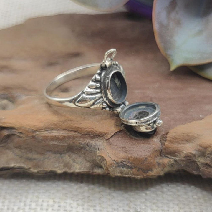 Anello veleno apribile in argento 925 con pietra - BHONGIR