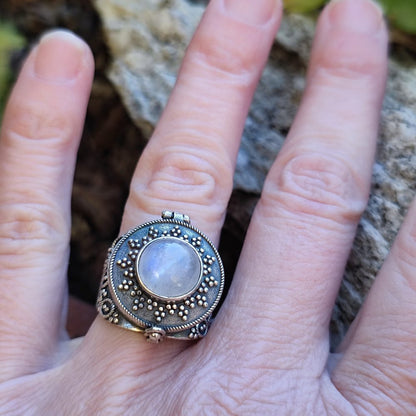 Anello veleno in argento 925 agata verde - DABHOL