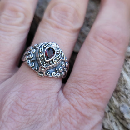 Anello veleno con pietra in argento 925 - OMALDUR