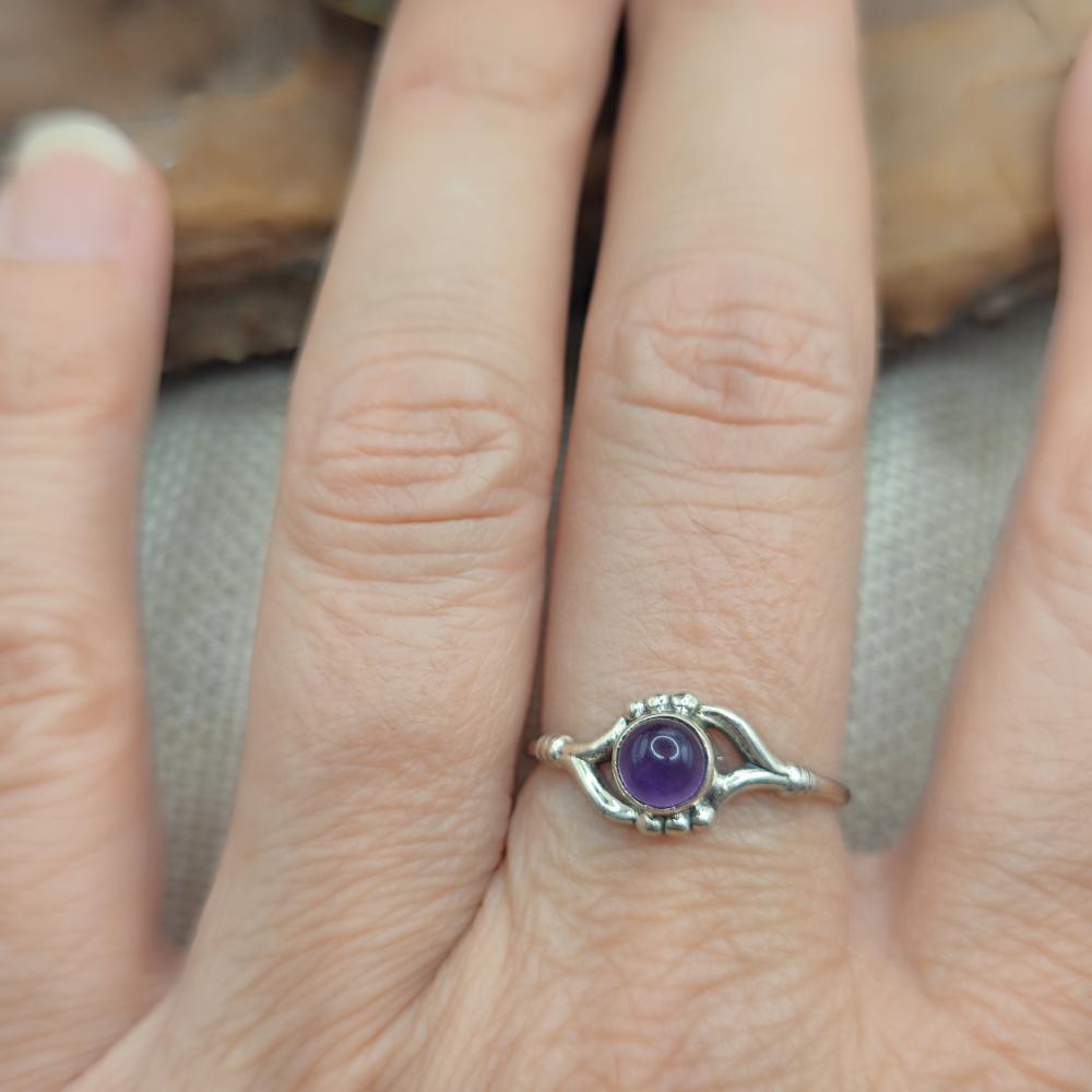 Anello etnico in argento 925 con pietra - DEVARAKONDA