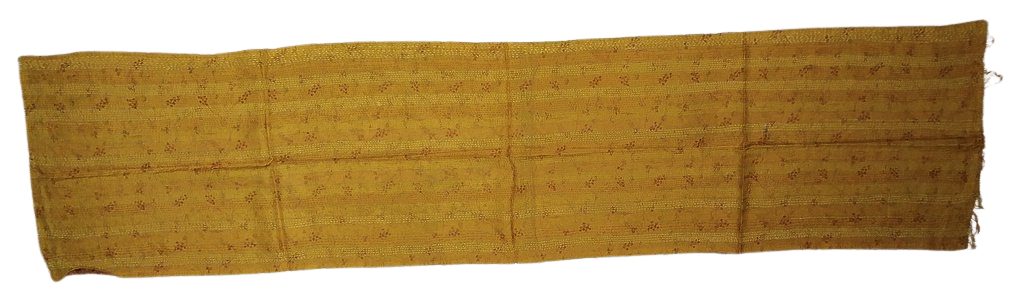 Sciarpa KANTHA con tessuti vintage misto seta ricamo a mano gialla – immagine3